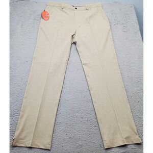 Greg Norman Golf Performance Pants Men's 36/34 Brown Stretch Waist Slash Pocket
